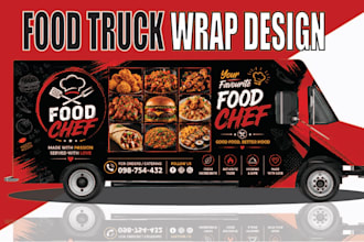 design awesome food truck and food trailer wrap designs