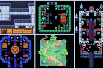 create pixel art tileset tilemap game asset for platformer or topdown games
