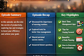 write podcast episode summary, recap, and key highlights