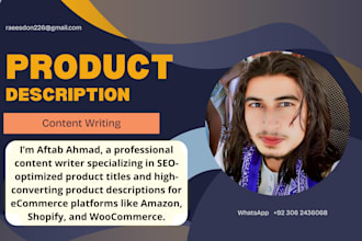 write SEO product listing title and description