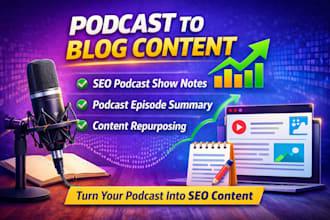 turn your podcast into SEO blog posts and podcast show notes