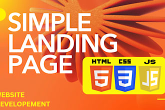 create a clean HTML CSS landing page