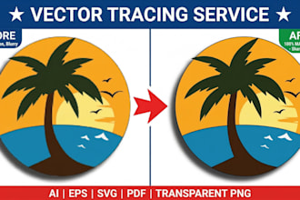 professionally manual vector trace or convert any image to vector
