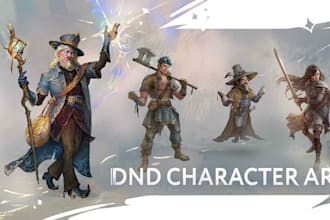 draw your dnd art or ttrpg character design or illustration