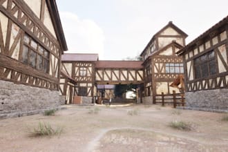 do unreal engine level design, ue5 game environment, open world map, 3d terrain