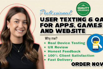 do user testing, manual app game testing, and review website provide QA review