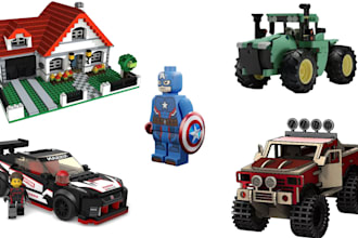 custom 3d lego digital cars, bikes, ship and houses with full pdf instructions