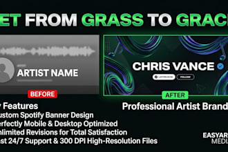 design a professional spotify banner and artist profile header