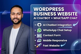 build a professional wordpress website with whatsapp chatbot integration