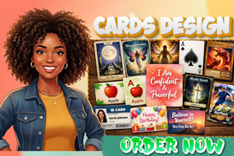 design custom tarot, oracle, affirmation or playing card decks for esty and KDP