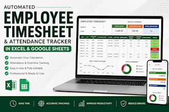 create automated employee timesheet and attedance tracker in google sheets