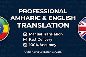 provide professional english to amharic translation