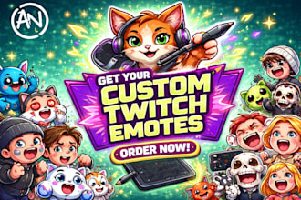create snazzy twitch, kick emotes in 24 hours