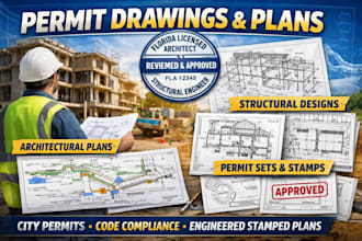 do architect permit drawings autocad floor plan blueprint drafting city permit