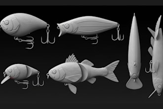 design model custom molds 3d fishing lure bait for cnc machine and 3d printing