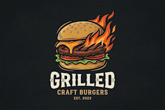 design a delicious burger logo