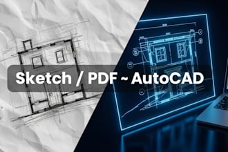 convert PDF, sketch or image drawing into autocad dwg