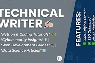 write technical articles on programming and cybersecurity