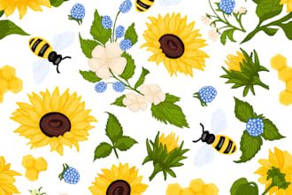 design sunflower pattern, textile prints, floral patterns