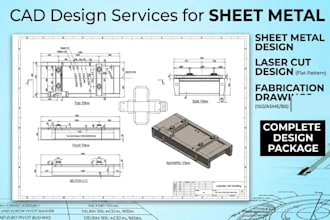 design fabrication ready sheet metal cad design solidworks dxf laser cut or cnc
