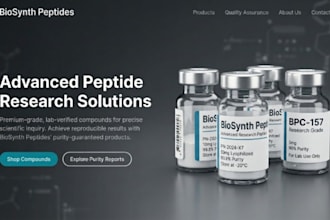 build peptide wocommerce website, peptide website, supplement website, peptide
