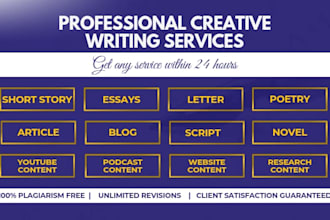 write poetry, stories, blogs, article, web content for you