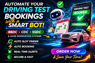 develop reservation bot, bot development, auto booking bot, driving slot bot