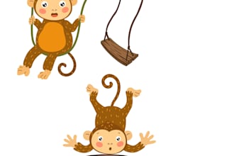 cute monkey swing cartoon png
