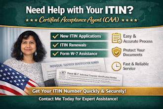 prepare and file your irs itin application as a caa
