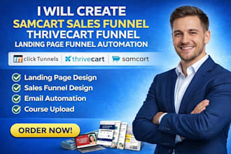 design samcart sales funnel thrivecart funnel landing pages leadpages conversion
