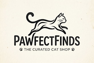 design a cute cat shop logo