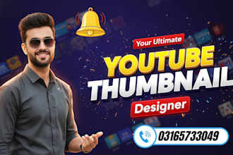 design youtube thumnail, facebook banner, instagram cover, tiktok cover