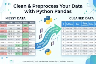 clean and preprocess your dataset using python pandas