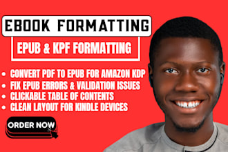 do ebook formatting for amazon KDP convert to epub and kpf and fix epub errors