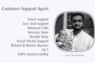 be your customer support representative, inbound email live chat support agent