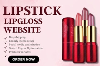 design luxury lipstick shopify store lip gloss beauty website cosmetics makeup