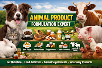 formulate pet food, feed supplements, veterinary care products, animal cosmetics