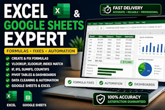 create and fix excel formulas and google sheets formulas