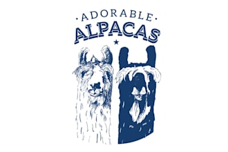 create a new durable logo for an adorable alpaca ranch