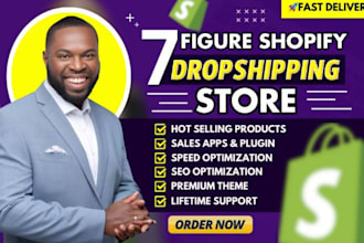 design or redesign shopify store, shopify website, shopify dropshipping store