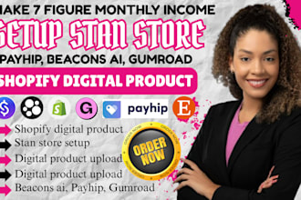 stan store setup, stan store marketing beacons ai, whop, shopify digital product