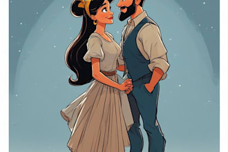 design a personalized couple portrait, perfect for gifts