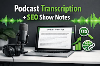 transcribe your podcast and write SEO optimized show notes