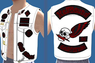 create custom fivem mc patch, kuttes, mc cuts with ranks and side rockers