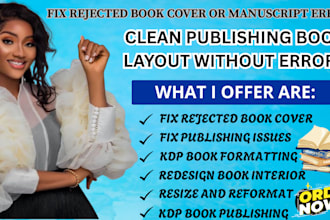 fix amazon kdp book errors, resize and fix book cover, kdp book formatting
