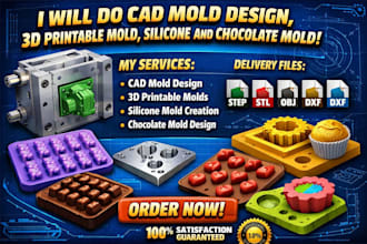 design cad mold design ,3d printable mold,silicone and chocolate mold