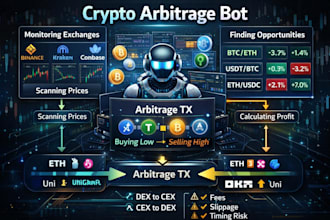 build crypto arbitrage bot, dex arbitrage bot, arbitrage bot, crypto trading bot