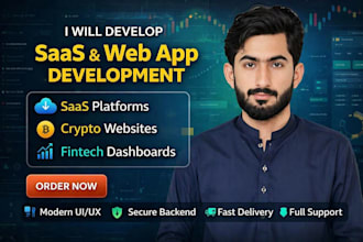develop saas platform, crypto website, fintech dashboard or custom web app