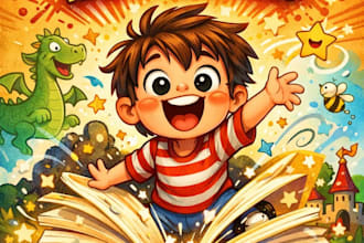 draw ai illustration and 3d children book illustrations