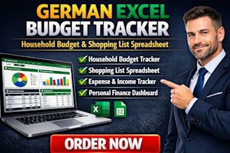 create a household budget tracker, shopping list and excel spreadsheet